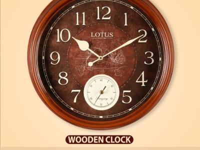 ساعت دیواری لوتوس چوبی ثانیه زیر کد9031